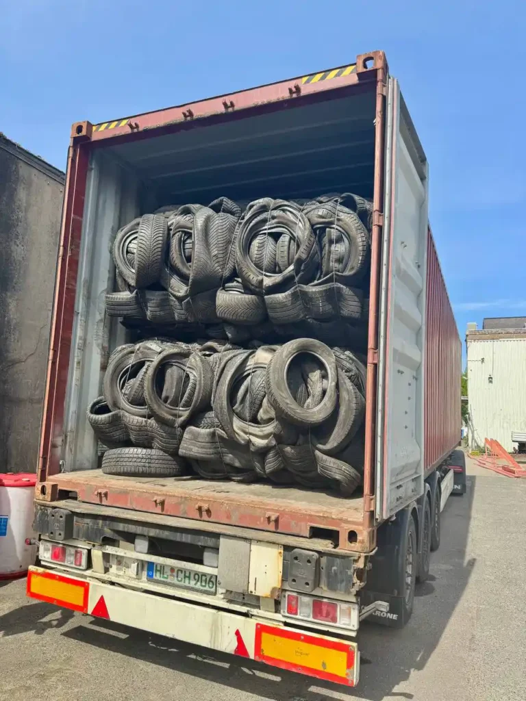 Loaded Waste Tire Truck